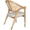 image:imageFlash Furniture Naomi Cane Rattan Dining and Accent Chair Commercial Grade Solid Wood Frame with Gold Accent Legs Beige Upholstered Padded Seat NaturalNatural