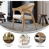 image:imageFlash Furniture Naomi Cane Rattan Dining and Accent Chair Commercial Grade Solid Wood Frame with Gold Accent Legs Beige Upholstered Padded Seat NaturalNatural
