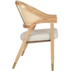 image:imageFlash Furniture Naomi Cane Rattan Dining and Accent Chair Commercial Grade Solid Wood Frame with Gold Accent Legs Beige Upholstered Padded Seat NaturalNatural