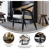 image:imageFlash Furniture Naomi Cane Rattan Dining and Accent Chair Commercial Grade Solid Wood Frame with Gold Accent Legs Beige Upholstered Padded Seat NaturalBlack