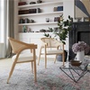 image:imageFlash Furniture Naomi Cane Rattan Dining and Accent Chair Commercial Grade Solid Wood Frame with Gold Accent Legs Beige Upholstered Padded Seat NaturalNatural