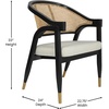 image:imageFlash Furniture Naomi Cane Rattan Dining and Accent Chair Commercial Grade Solid Wood Frame with Gold Accent Legs Beige Upholstered Padded Seat NaturalBlack