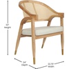 image:imageFlash Furniture Naomi Cane Rattan Dining and Accent Chair Commercial Grade Solid Wood Frame with Gold Accent Legs Beige Upholstered Padded Seat NaturalNatural