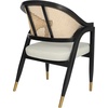 image:imageFlash Furniture Naomi Cane Rattan Dining and Accent Chair Commercial Grade Solid Wood Frame with Gold Accent Legs Beige Upholstered Padded Seat NaturalBlack