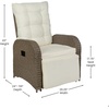 image:imageFlash Furniture Nemo IndoorOutdoor Patio Wicker Rattan Recliner Lounge Chair with FlipUp Side Table Set of 2 BeigeBrownBeige CushionsBrown Frame