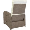 image:imageFlash Furniture Nemo IndoorOutdoor Patio Wicker Rattan Recliner Lounge Chair with FlipUp Side Table Set of 2 BeigeBrownBeige CushionsBrown Frame