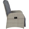 image:imageFlash Furniture Nemo IndoorOutdoor Patio Wicker Rattan Recliner Lounge Chair with FlipUp Side Table Set of 2 BeigeBrownGray CushionsGray Frame