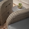 image:imageFlash Furniture Nemo IndoorOutdoor Patio Wicker Rattan Recliner Lounge Chair with FlipUp Side Table Set of 2 BeigeBrownGray CushionsGray Frame