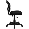 image:imageFlash Furniture Neri Low Back Black Mesh Swivel Task Office Chair with Curved Square BackBlack