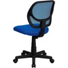 image:imageFlash Furniture Neri Low Back Black Mesh Swivel Task Office Chair with Curved Square BackBlue