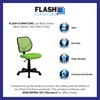 image:imageFlash Furniture Neri Low Back Black Mesh Swivel Task Office Chair with Curved Square BackGreen