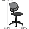 image:imageFlash Furniture Neri Low Back Black Mesh Swivel Task Office Chair with Curved Square BackGrey