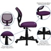 image:imageFlash Furniture Neri Low Back Black Mesh Swivel Task Office Chair with Curved Square BackPurple