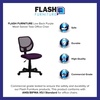image:imageFlash Furniture Neri Low Back Black Mesh Swivel Task Office Chair with Curved Square BackPurple