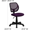image:imageFlash Furniture Neri Low Back Black Mesh Swivel Task Office Chair with Curved Square BackPurple