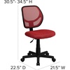 image:imageFlash Furniture Neri Low Back Black Mesh Swivel Task Office Chair with Curved Square BackRed