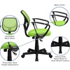 image:imageFlash Furniture Neri Low Back White Mesh Swivel Task Office Chair with ArmsGreen