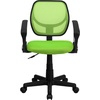 image:imageFlash Furniture Neri Low Back White Mesh Swivel Task Office Chair with ArmsGreen