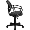 image:imageFlash Furniture Neri Low Back White Mesh Swivel Task Office Chair with ArmsGrey