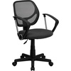 image:imageFlash Furniture Neri Low Back White Mesh Swivel Task Office Chair with ArmsGrey