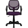 image:imageFlash Furniture Neri Low Back White Mesh Swivel Task Office Chair with ArmsPurple