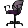 image:imageFlash Furniture Neri Low Back White Mesh Swivel Task Office Chair with ArmsPurple