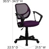 image:imageFlash Furniture Neri Low Back White Mesh Swivel Task Office Chair with ArmsPurple