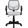 image:imageFlash Furniture Neri Low Back White Mesh Swivel Task Office Chair with ArmsWhite