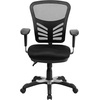 image:imageFlash Furniture Nicholas MidBack Swivel Desk Chair with Wheels Mesh Back Padded Seat and Armrests Adjustable Height Mesh Ergonomic Office Chair BlackBlack MeshBlack Frame