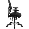 image:imageFlash Furniture Nicholas MidBack Swivel Desk Chair with Wheels Mesh Back Padded Seat and Armrests Adjustable Height Mesh Ergonomic Office Chair BlackBlack