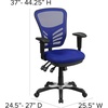 image:imageFlash Furniture Nicholas MidBack Swivel Desk Chair with Wheels Mesh Back Padded Seat and Armrests Adjustable Height Mesh Ergonomic Office Chair BlackBlue
