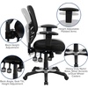 image:imageFlash Furniture Nicholas MidBack Swivel Desk Chair with Wheels Mesh Back Padded Seat and Armrests Adjustable Height Mesh Ergonomic Office Chair BlackBlack