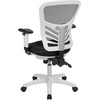image:imageFlash Furniture Nicholas MidBack Swivel Desk Chair with Wheels Mesh Back Padded Seat and Armrests Adjustable Height Mesh Ergonomic Office Chair BlackBlack MeshWhite Frame
