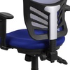 image:imageFlash Furniture Nicholas MidBack Swivel Desk Chair with Wheels Mesh Back Padded Seat and Armrests Adjustable Height Mesh Ergonomic Office Chair BlackBlue