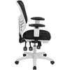 image:imageFlash Furniture Nicholas MidBack Swivel Desk Chair with Wheels Mesh Back Padded Seat and Armrests Adjustable Height Mesh Ergonomic Office Chair BlackBlack MeshWhite Frame