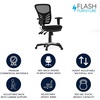 image:imageFlash Furniture Nicholas MidBack Swivel Desk Chair with Wheels Mesh Back Padded Seat and Armrests Adjustable Height Mesh Ergonomic Office Chair BlackBlack MeshBlack Frame