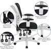 image:imageFlash Furniture Nicholas MidBack Swivel Desk Chair with Wheels Mesh Back Padded Seat and Armrests Adjustable Height Mesh Ergonomic Office Chair BlackBlack MeshWhite Frame