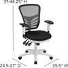 image:imageFlash Furniture Nicholas MidBack Swivel Desk Chair with Wheels Mesh Back Padded Seat and Armrests Adjustable Height Mesh Ergonomic Office Chair BlackBlack MeshWhite Frame