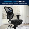 image:imageFlash Furniture Nicholas MidBack Swivel Desk Chair with Wheels Mesh Back Padded Seat and Armrests Adjustable Height Mesh Ergonomic Office Chair BlackBlack MeshBlack Frame