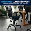 image:imageFlash Furniture Nicholas MidBack Swivel Desk Chair with Wheels Mesh Back Padded Seat and Armrests Adjustable Height Mesh Ergonomic Office Chair BlackBlack MeshBlack Frame