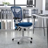 image:imageFlash Furniture Nicholas MidBack Swivel Desk Chair with Wheels Mesh Back Padded Seat and Armrests Adjustable Height Mesh Ergonomic Office Chair BlackBlue MeshWhite Frame