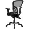 image:imageFlash Furniture Nicholas MidBack Swivel Desk Chair with Wheels Mesh Back Padded Seat and Armrests Adjustable Height Mesh Ergonomic Office Chair BlackBlack MeshBlack Frame