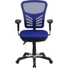 image:imageFlash Furniture Nicholas MidBack Swivel Desk Chair with Wheels Mesh Back Padded Seat and Armrests Adjustable Height Mesh Ergonomic Office Chair BlackBlue