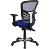 image:imageFlash Furniture Nicholas MidBack Swivel Desk Chair with Wheels Mesh Back Padded Seat and Armrests Adjustable Height Mesh Ergonomic Office Chair BlackBlue