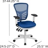 image:imageFlash Furniture Nicholas MidBack Swivel Desk Chair with Wheels Mesh Back Padded Seat and Armrests Adjustable Height Mesh Ergonomic Office Chair BlackBlue MeshWhite Frame