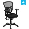 image:imageFlash Furniture Nicholas MidBack Swivel Desk Chair with Wheels Mesh Back Padded Seat and Armrests Adjustable Height Mesh Ergonomic Office Chair BlackBlack