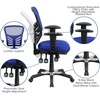 image:imageFlash Furniture Nicholas MidBack Swivel Desk Chair with Wheels Mesh Back Padded Seat and Armrests Adjustable Height Mesh Ergonomic Office Chair BlackBlue