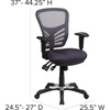 image:imageFlash Furniture Nicholas MidBack Swivel Desk Chair with Wheels Mesh Back Padded Seat and Armrests Adjustable Height Mesh Ergonomic Office Chair BlackDark Gray
