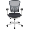 image:imageFlash Furniture Nicholas MidBack Swivel Desk Chair with Wheels Mesh Back Padded Seat and Armrests Adjustable Height Mesh Ergonomic Office Chair BlackDark Gray MeshWhite Frame