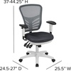 image:imageFlash Furniture Nicholas MidBack Swivel Desk Chair with Wheels Mesh Back Padded Seat and Armrests Adjustable Height Mesh Ergonomic Office Chair BlackDark Gray MeshWhite Frame